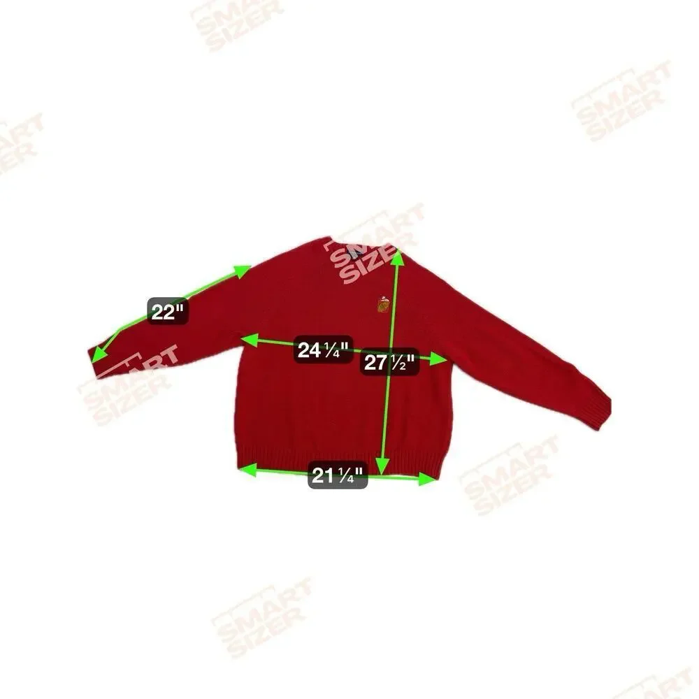Lands' End Mens‎ Red 100% Cotton Crew Neck Heavyweight Drifter Sweater L Preppy
